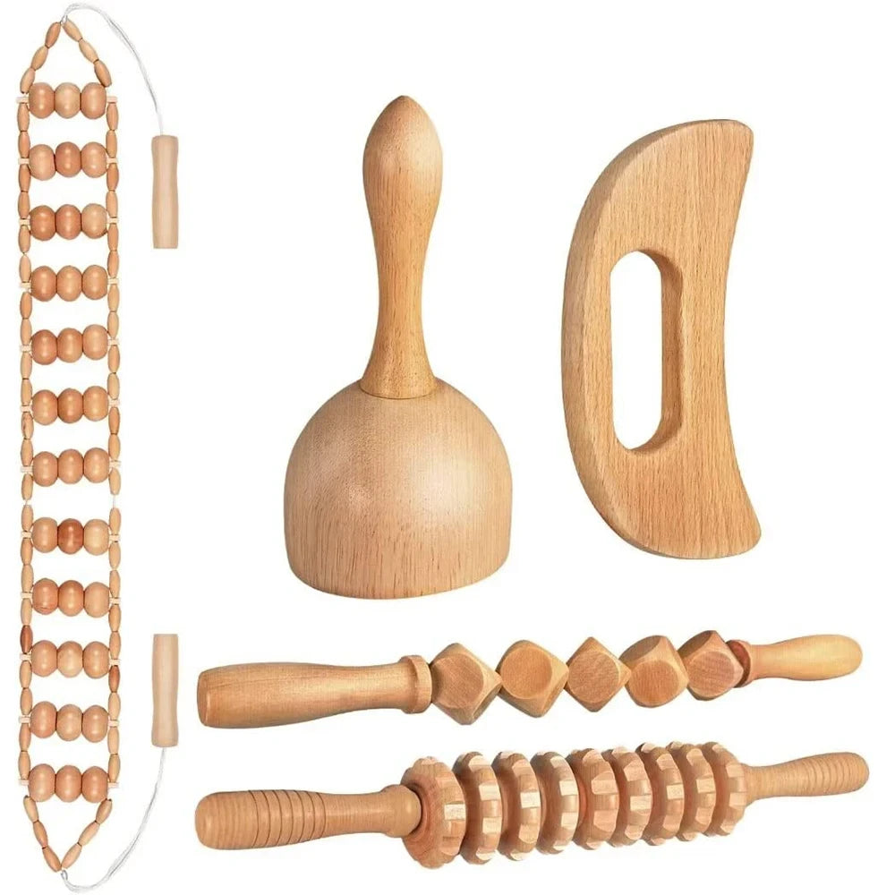 Wooden Body Contouring Massage Set