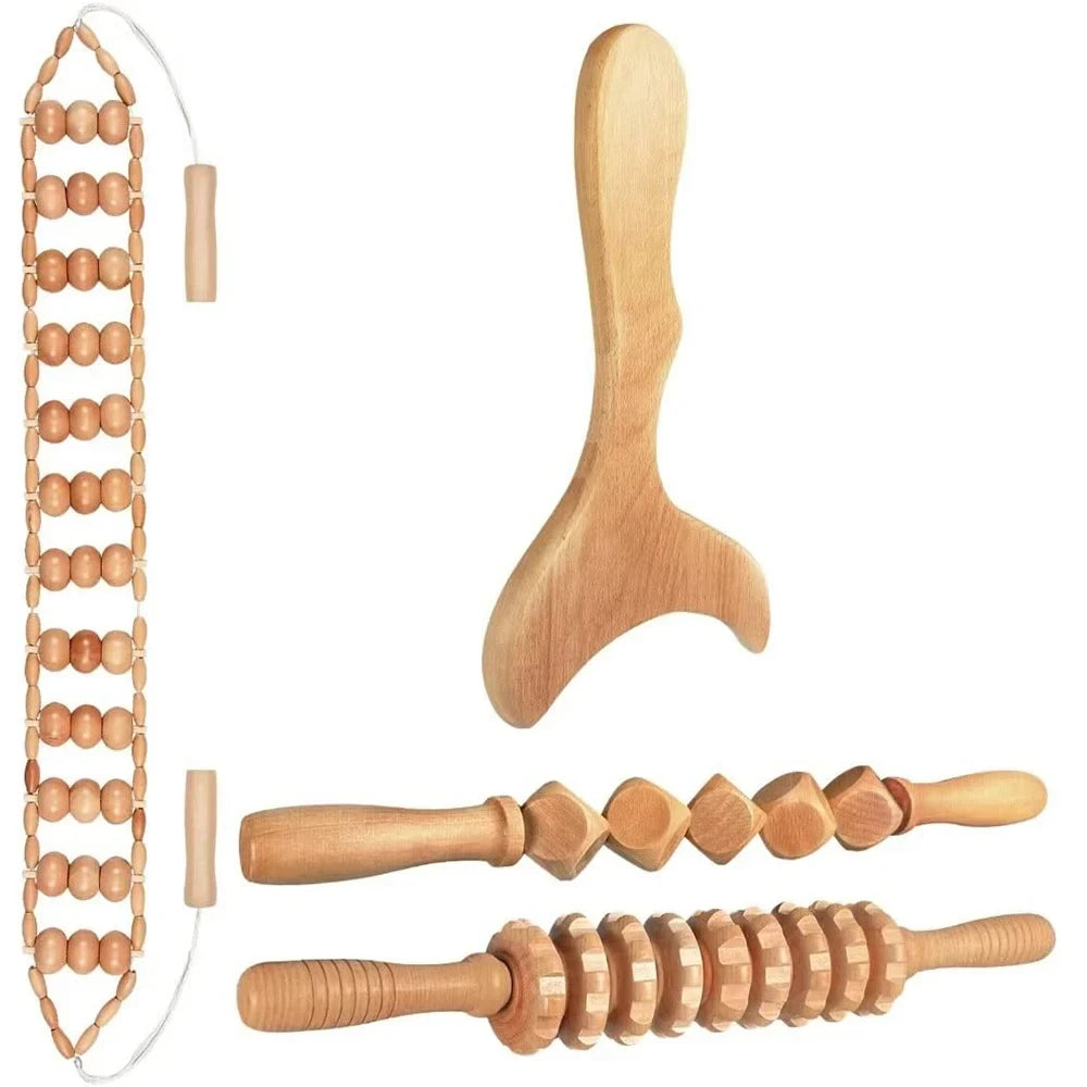 Wooden Body Contouring Massage Set