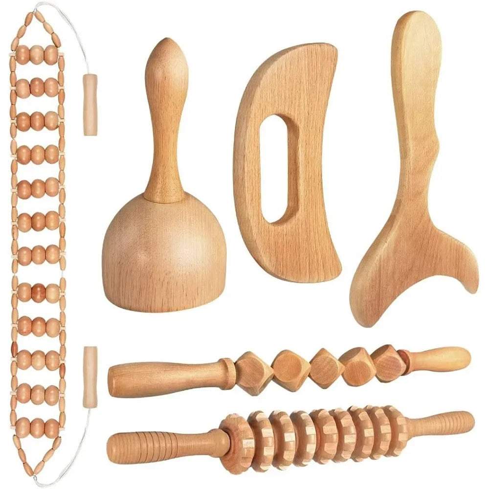 Wooden Body Contouring Massage Set
